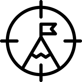 icon of mountain with flag at top of it